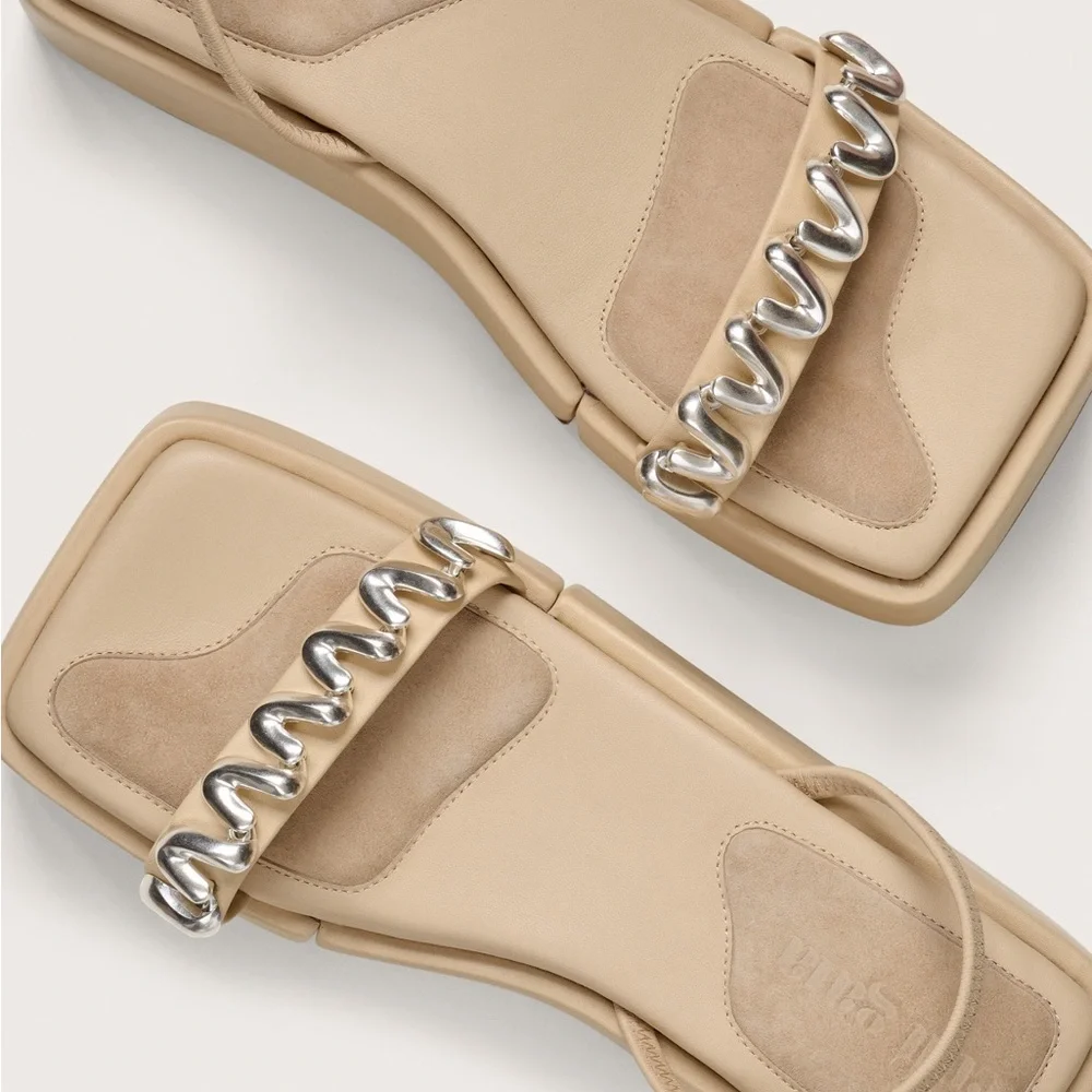 CULT GAIA Leather Onyx Platform Sandals
